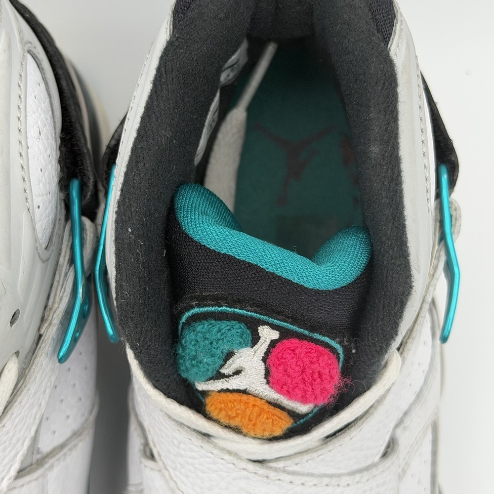 Air Jordan 8 Retro GS South Beach White Turbo Green 305368-113 Size 6Y Women 7.5 - Picture 6 of 14